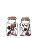 Glass medicine bottle with 2 different dried flowers Ø7cm (12 pcs.) [IFS
