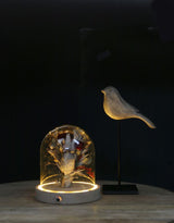 LED-Glasgefäße mit Holzsockel Ø10cm - 1 Stk