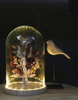 LED-Glasgefäße mit Holzsockel Ø17cm - 1 Stk