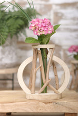 Reagenzglas mit Ständer aus recyceltem Holz Groß 14x7x18.5cm - 1 Stk