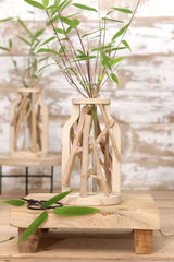 Reagenzglas mit Ständer aus recyceltem Holz Medium 11x8.5x19.5cm - 1 Stk