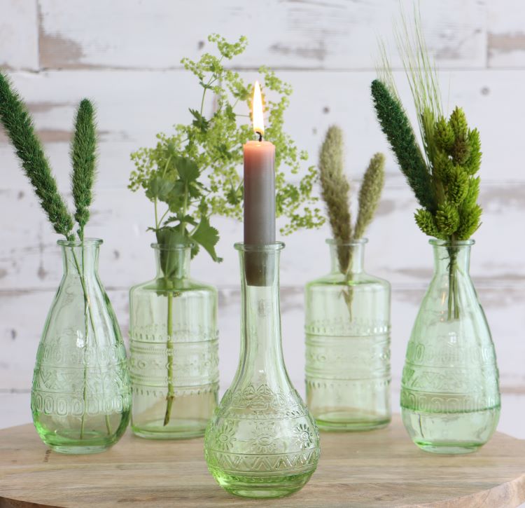 Blumenvasen Porto Ø7.5cm | H: 14.5cm Grün - 12 Stk