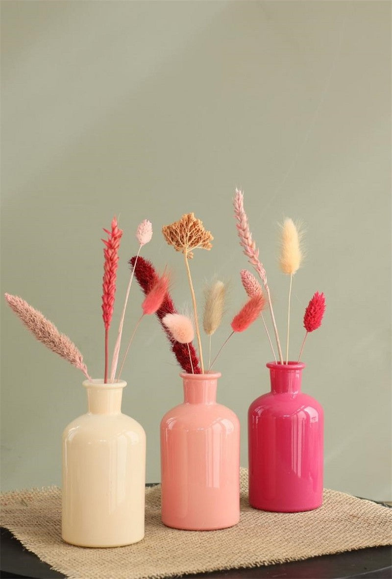 Glasflasche Ø7 h: 12 cm Assorti Rosa - 12 Stk