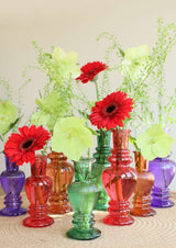 Vase Venedig Dunkelgrün H: 11,3 x Ø5 cm - 12 Stk