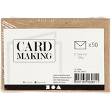 Recycling Umschläge, Beige, Umschlaggröße 7,8x11,5 cm, 120 g, 50 Stk./ 1 Pck.