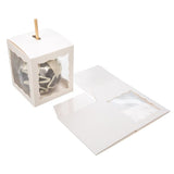 Geschenkschachteln Kraftpapier Weiß mit 3 Fenstern 102x102x117mm - 25 Stk