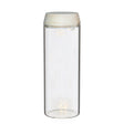 Glass cylinder with LED in wooden lid 23cm high 