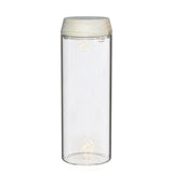 Glass cylinder with LED in wooden lid 23cm high 