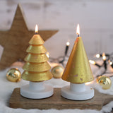 Kerzenset 2 Bäume Gold | H: 12cm - 1 Set, 6 Stk