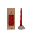 Candles twisted red 19cm high 