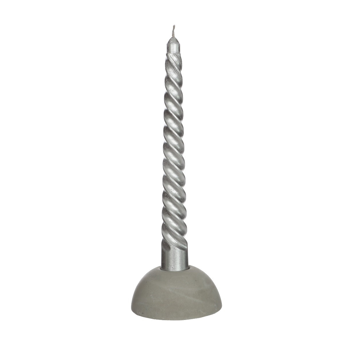 Kerzen Gedreht Silber | H: 19cm - 4 Stk