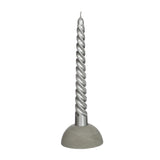 Kerzen Gedreht Silber | H: 19cm - 4 Stk