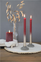 Tafelkerzen bordeaux mit Goldspray Ø2.1/h. 25cm - 1 set