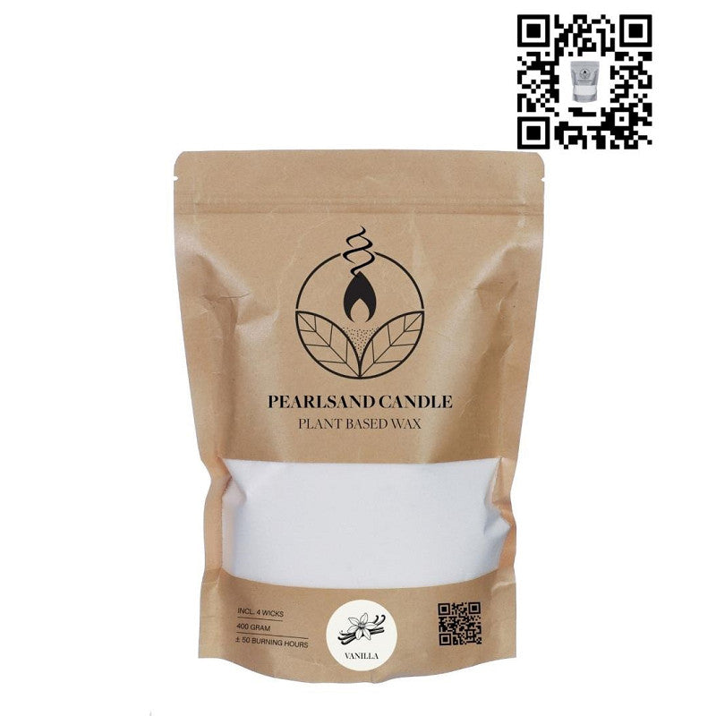 Pearlsand-Duftkerze 400 g Vanille - 6 Stück