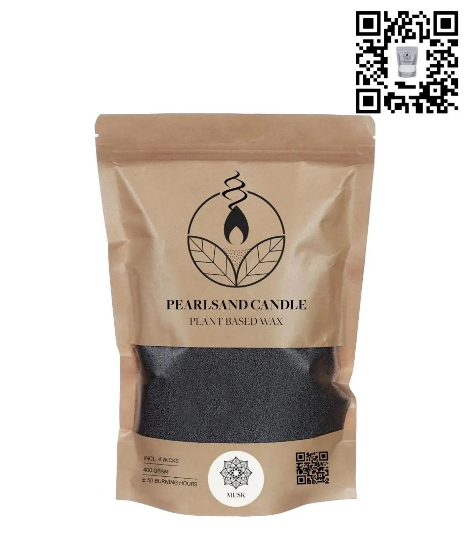 Pearlsand-Duftkerze 400 g Moschus - 6 Stück
