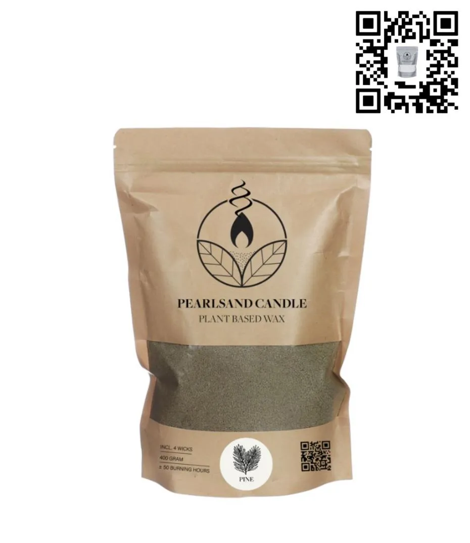 Pearlsand-Duftkerze 400 g Kiefer - 6 Stück
