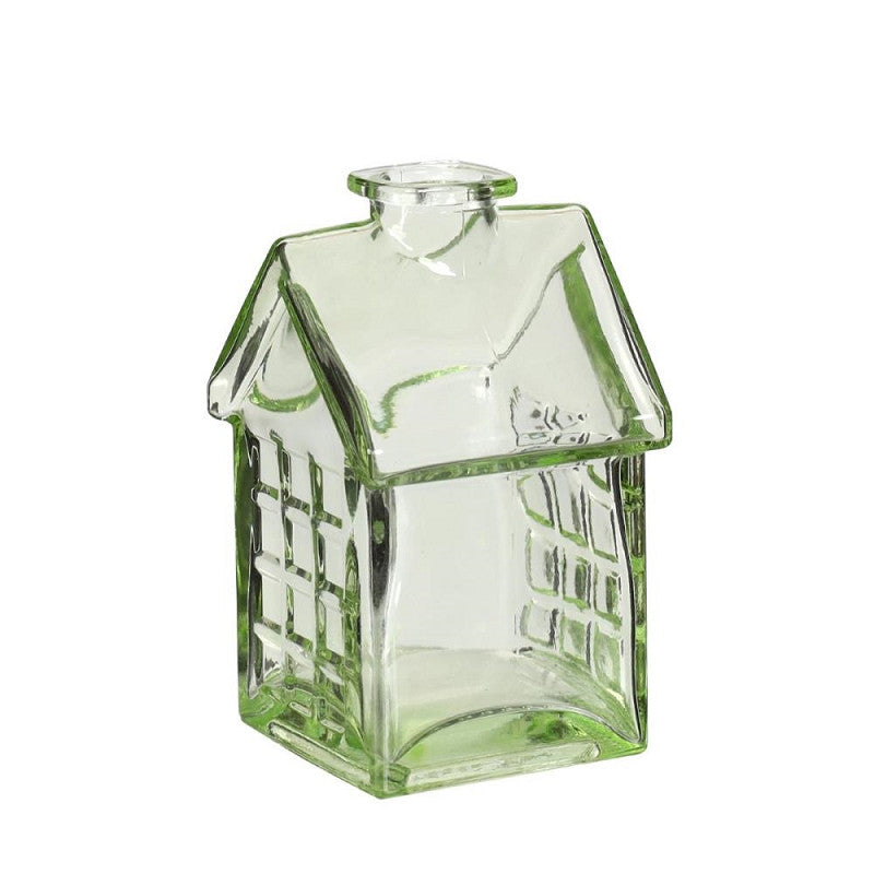 Glashaus Hellgrün, L. 7 x B. 7,5 x H. 12 cm - 12 Stück