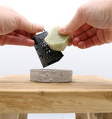 Zementwachsschale dunkelgrau Ø8 x H2 cm - 12 Stk