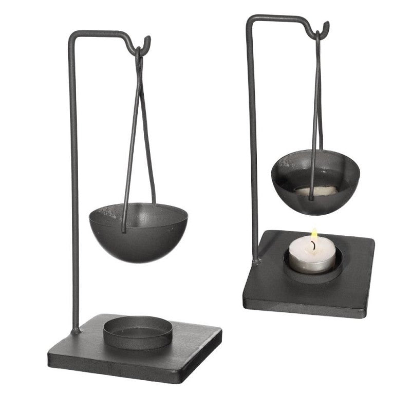 Metalll-Aromawürfel-Kerzenständer schwarz - 2 Stk