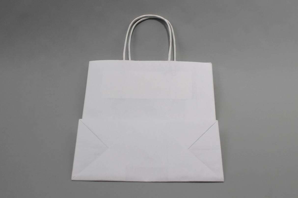 Papiertragetaschen Weiß 140x80x210mm - 50 Stk