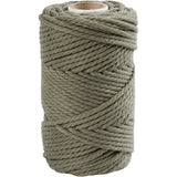 Macramé cord, moss green, L: 55 mtr, D: 4 mm, 330 g 