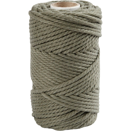 Macramé cord, moss green, L: 55 mtr, D: 4 mm, 330 g 