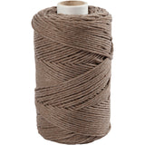 Macramé cord, Light brown, L: 198 mtr, D: 2 mm, 330 g 