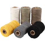 Makramée-Kordel div. Farben - D: 2 mm - 6x330g - 1 Set