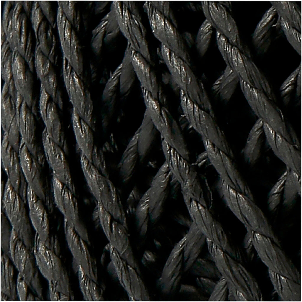 Papiergarn Schwarz 2,5 - 3 mm dick - 150 gram