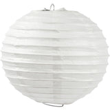 Runde Laterne aus Reispapier Weiß - D: 35cm - 1 Stk