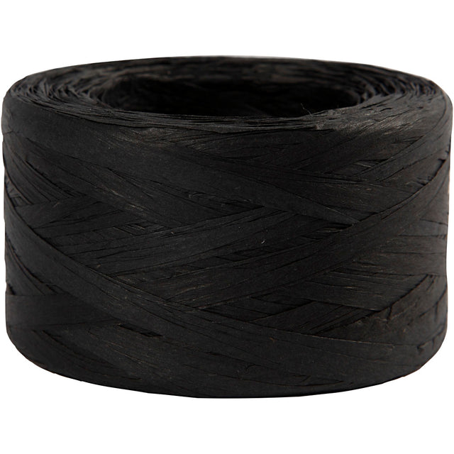 Paper raffia yarn, black, W: 7