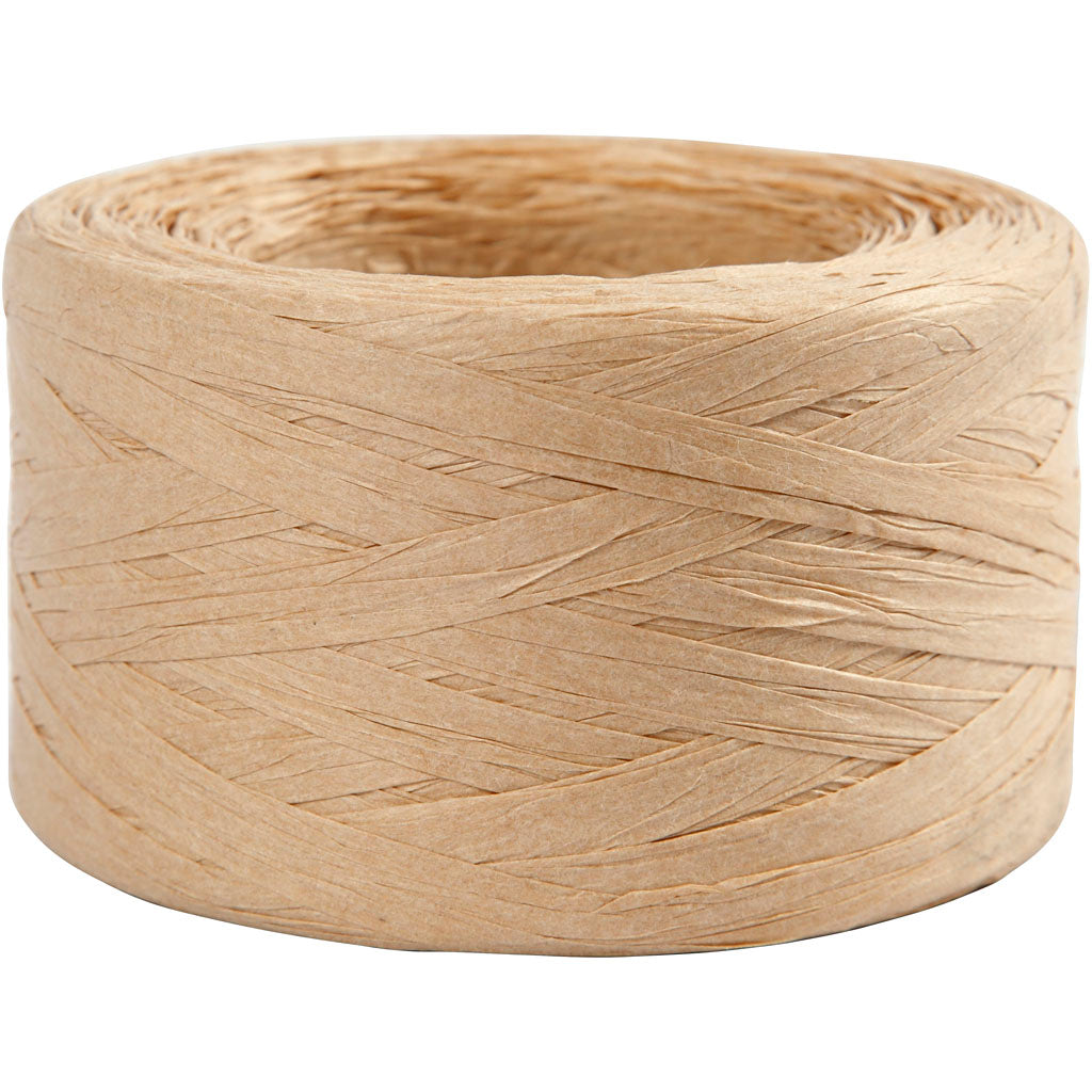 Papier-Raffiabast Beige 7-8mmx100m - 1 Rolle