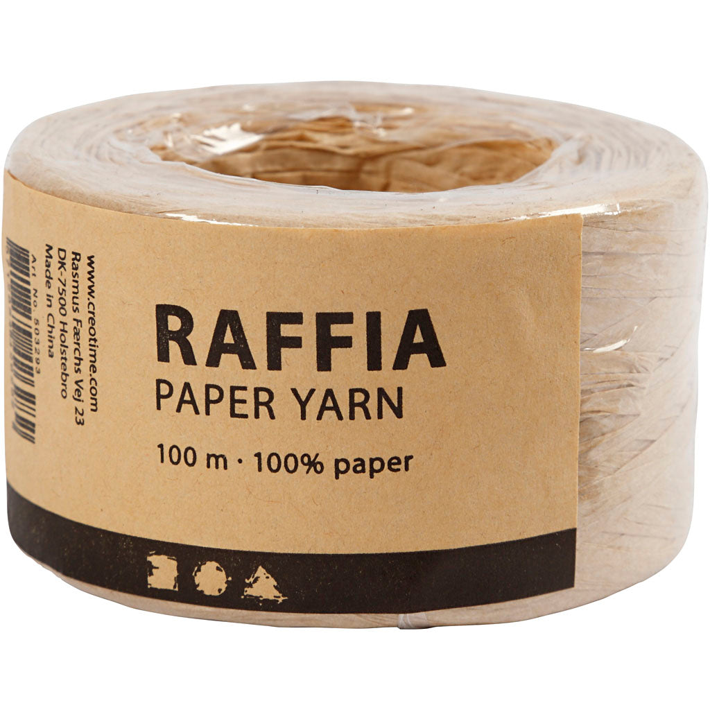 Papier-Raffiabast Beige 7-8mmx100m - 1 Rolle