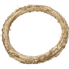 Strohkranz, D: 35 cm, Dicke 3 cm - 1 Stk