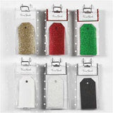 Anhängeetiketten Manilla Glitter Div Farben 50x100mm - 6x10 Stk
