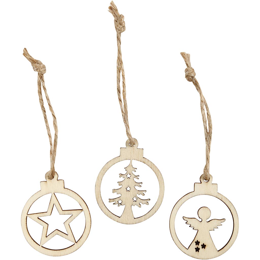 Weihnachtsanhänger, D: 3 cm, Dicke 2,7 mm, 24 Stk/ 1 Pck