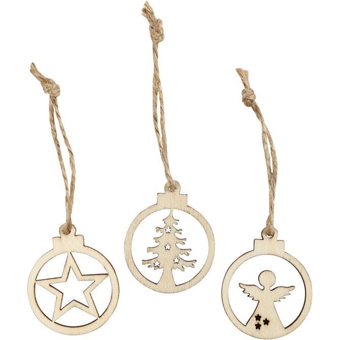 Weihnachtsanhänger, D: 3 cm, Dicke 2,7 mm, 24 Stk/ 1 Pck