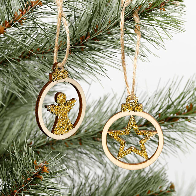 Hanging Christmas ornament, D: 3 cm, thickness 2,7 mm 