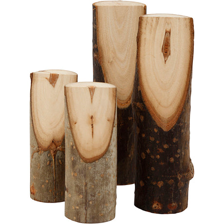 Decorative tree branch cut at an angle, H: 8+12 cm, D: 2,5