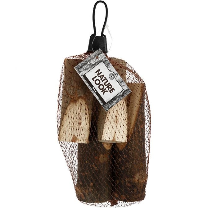 Kurze Holzäste mit schräger Schnittkante, H: 8+12 cm, D: 2,5-3,5 cm, 4 Stk/ 1 Pck