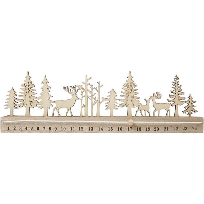 Adventkalender mit Datumszahlen, H: 12 cm, L: 40 cm, B: 3,6 cm, 1 Stk