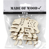 Ornament, Eisbär, H: 4,5 cm, B: 7,5 cm, Sperrholz, Tiefe 0,5 cm - 4 Stk