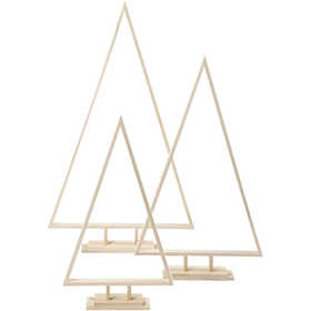 Weihnachtsbäume, H: 40+50+60 cm, B: 22,5+29+35 cm, Blauglockenbaum - 3 Stk