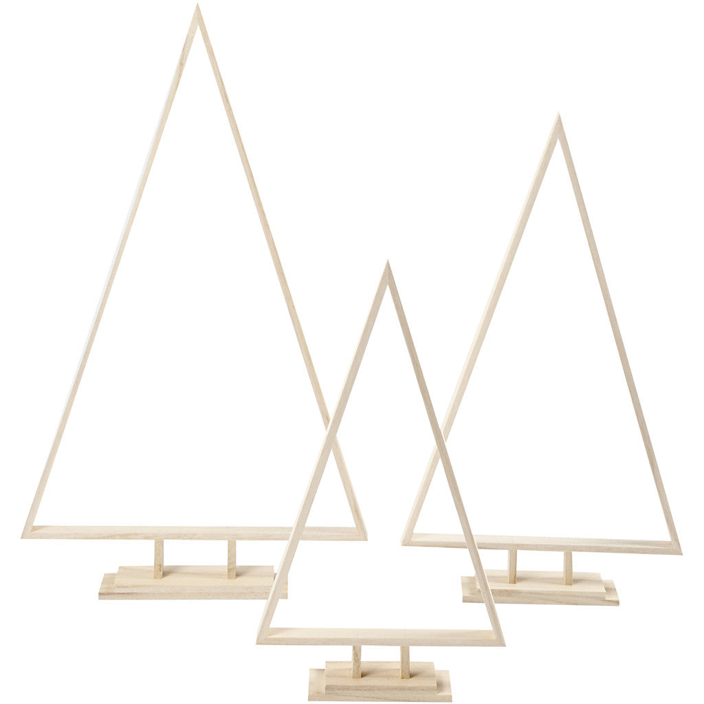 Weihnachtsbäume, H: 40+50+60 cm, B: 22,5+29+35 cm, Blauglockenbaum - 3 Stk