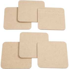 Untersetzer, Format 10x10 cm, Dicke 3 mm, MDF - 6 Stk