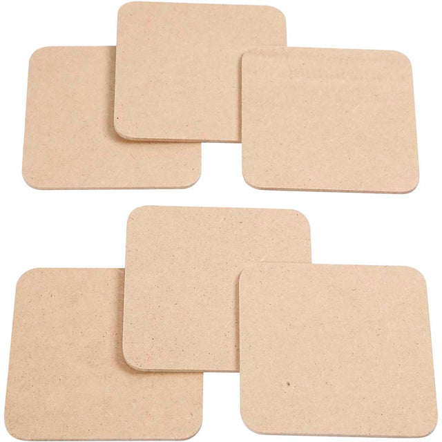Coaster, size 10x10 cm, thickness 3 mm, MDF 