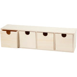 Chest of Drawers, 4 drawers, size 92x347mm, inner size 72x72mm, plywood 