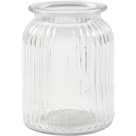 Glass Jar, H: 14,5 cm, D: 11 cm, hole size 7 cm 