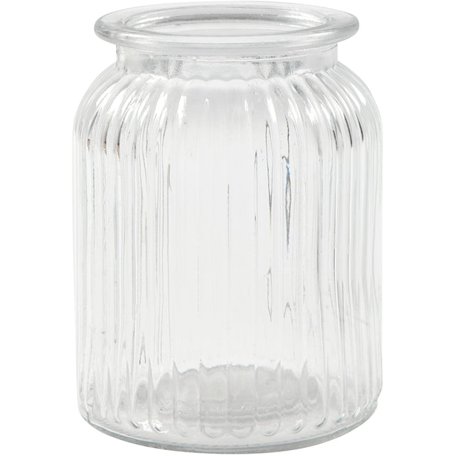 Glass Jar, H: 14,5 cm, D: 11 cm, hole size 7 cm 