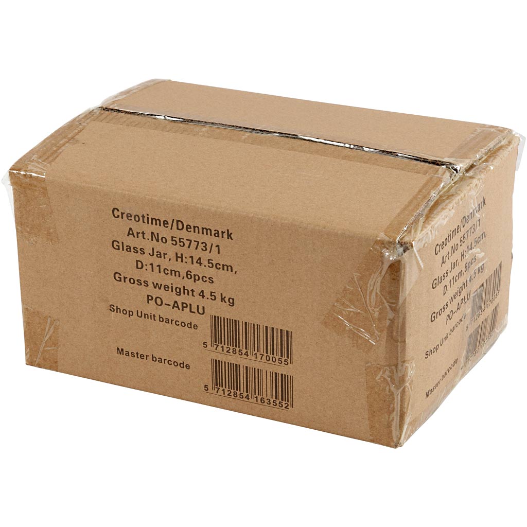 Glasgefäß, H: 14,5 cm, D: 11 cm, Lochgröße 7 cm - 6 Stk